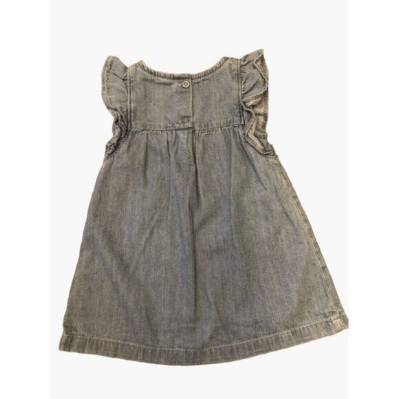 Gap Denim Flutter Sleeve Tank Dress Infant Girls Size 18 - 24 months - Picture 2 of 7